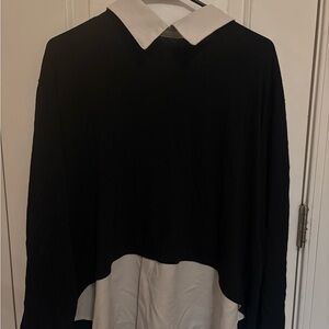 Black and White Collared Top